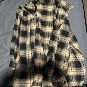 Plaid Black and Tan flannel